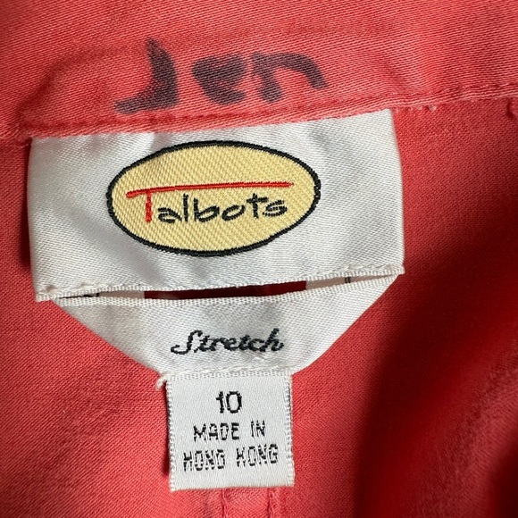 Talbots orange stretch blazer Jacket Lightweight Tailored/size 10 - Picture 3 of 8